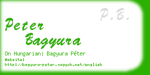 peter bagyura business card